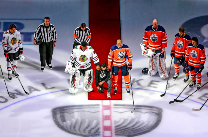 The HDA’s Dumba delivered a pregame speech in the Edmonton bubble after Jacob Blake’s shooting and became the first NHL player to kneel during the U.S. anthem.